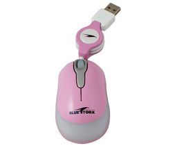 BLUESTORK Mini myš Bumpy - svetle ružová + Hub 4 porty USB 2.0 + Distributor 100 mokrých ubrousku