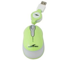 BLUESTORK Mini myš Bumpy - zelená + Hub 4 porty USB 2.0 + Distributor 100 mokrých ubrousku