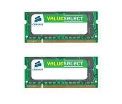 CORSAIR Pameť pro notebook Value Select 4 GB (kit 2x 2 GB) DDR2-SDRAM PC2-5300 CL5 (VS1GSDS533D2) + Hub USB 4 porty UH-10 + Chladící podložka F5L001 pro notebook 15.4''