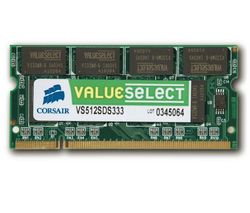 CORSAIR Pameť Value Select SO-DIMM 512 MB PC 2700 (VS512SDS333) + Hub USB 4 porty UH-10 + Klíč USB Bluetooth v2.0 (100m)