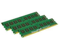 KINGSTON PC pameť ValueRAM Triple Channel 3 x 2 Gb DDR3-1333 PC3-10666 CL9 + Distributor 100 mokrých ubrousku + Čistící stlačený plyn vícepozicní 250 ml