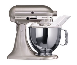 KITCHENAID Multifunkční robot 5KSM150 nikl + Mlýnek na cereálie Jupiter 476800