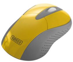 SWEEX Bezdrátová myš Wireless Mouse MI424 - Mango Yellow + Hub USB 4 porty UH-10 + Distributor 100 mokrých ubrousku