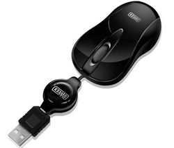 SWEEX Myš Mini Optical Mouse MI050 - Blackberry Black + Distributor 100 mokrých ubrousku + Čistící stlačený plyn vícepozicní 250 ml + Nápln 100 vhlkých ubrousku