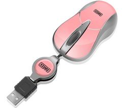 SWEEX Myš Mini Optical Mouse MI056 - Ružová + Hub 4 porty USB 2.0 + Distributor 100 mokrých ubrousku